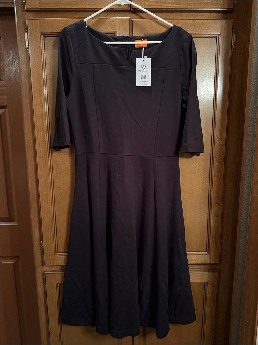 Mary Crafts Ponte Knit Black Dress - Size 12 - NWT